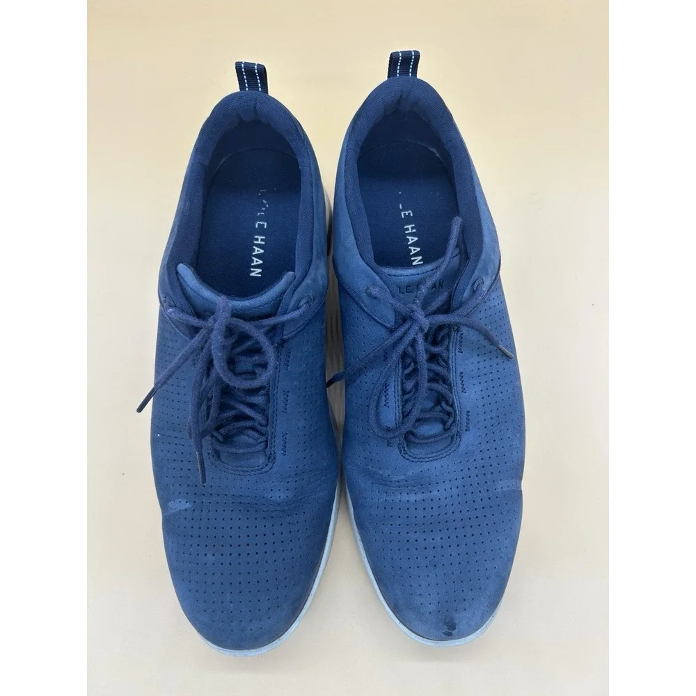 Cole Haan Grand Atlantic Mens Shoes 11M Navy Blazer Nubuck C38306 Oxford Sneaker